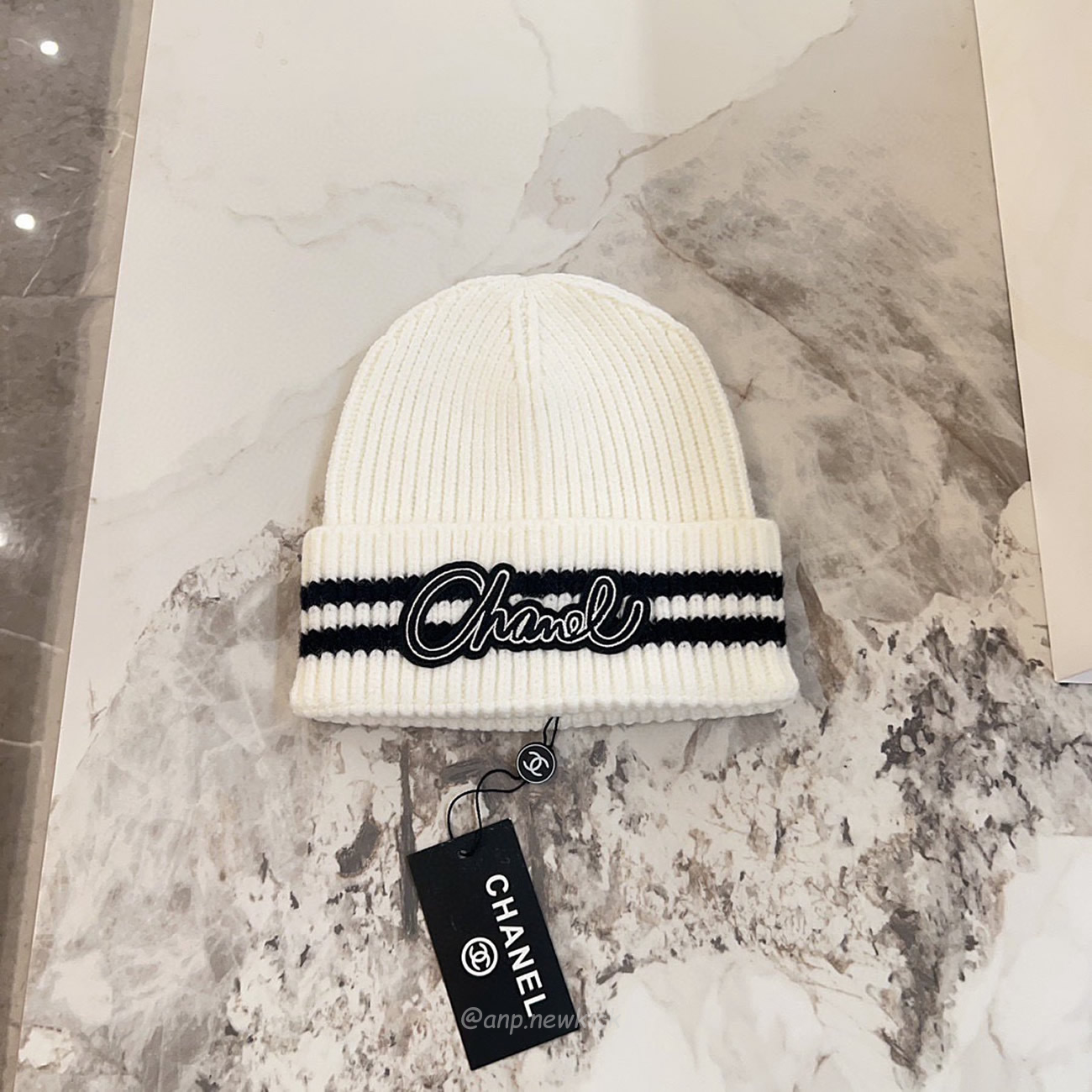 Chanel Knitted Cold Hat White Black Gray Brown (5) - newkick.vip